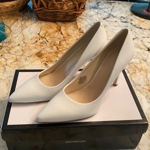 White Nine West Pumps. Barely worn.